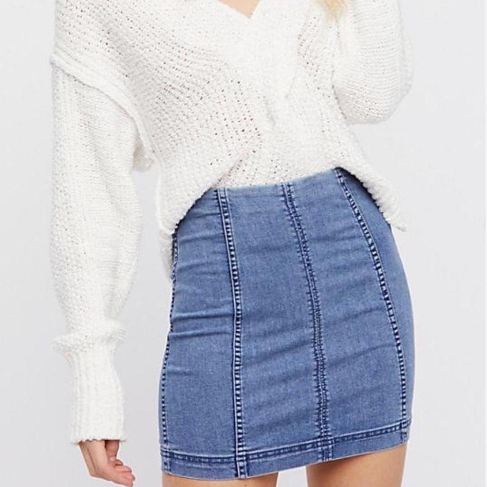 Free the People Denim Mini Skirt